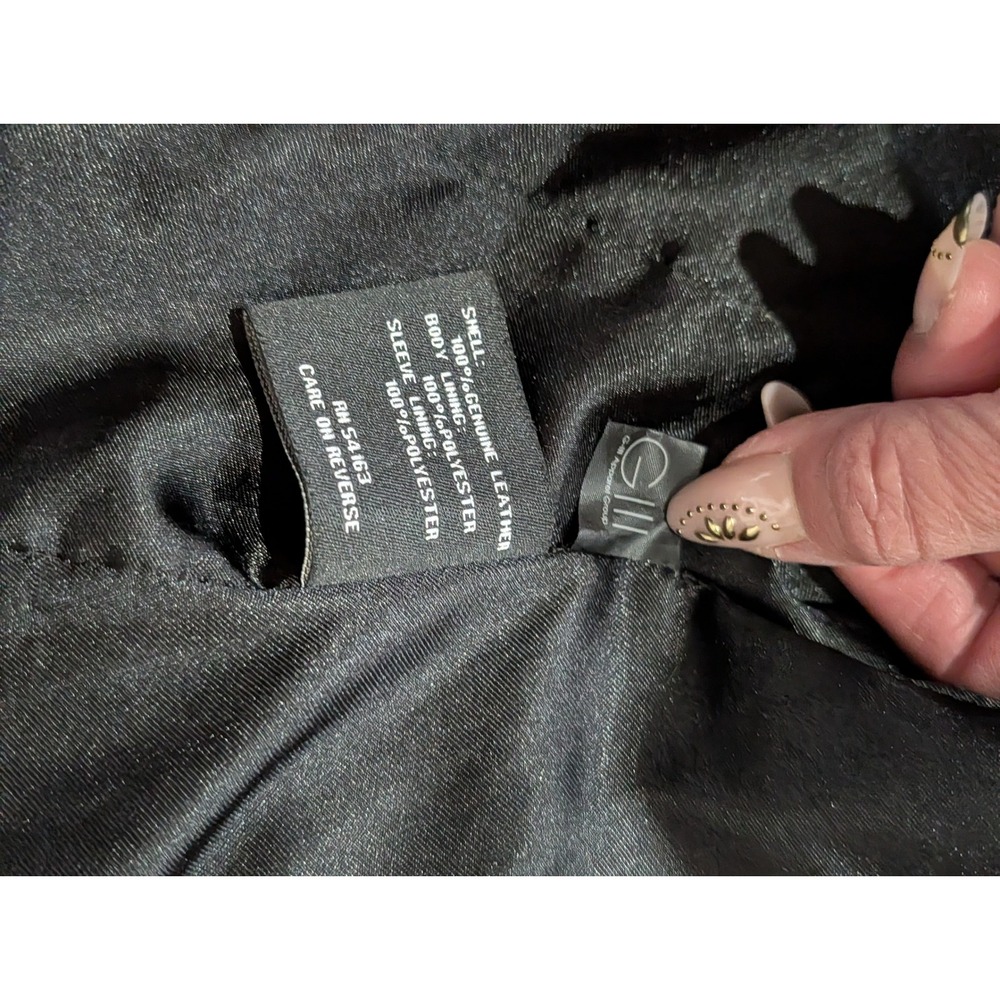 Black Rivet Genuine Leather Cropped Utility Large Jacket Y2K Moto | 100% Leather - Picture 12 of 16
